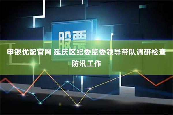 申银优配官网 延庆区纪委监委领导带队调研检查防汛工作